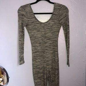 Gry/blk long sleeve unitard